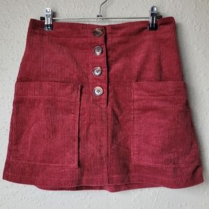 Pink Lily Corduroy Skirt